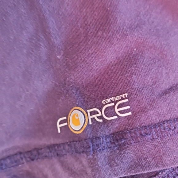 Carhartt Mens Large Force Relaxed Fit Midweight SS Pocket T Shirt Dark Blue - Picture 7 of 7